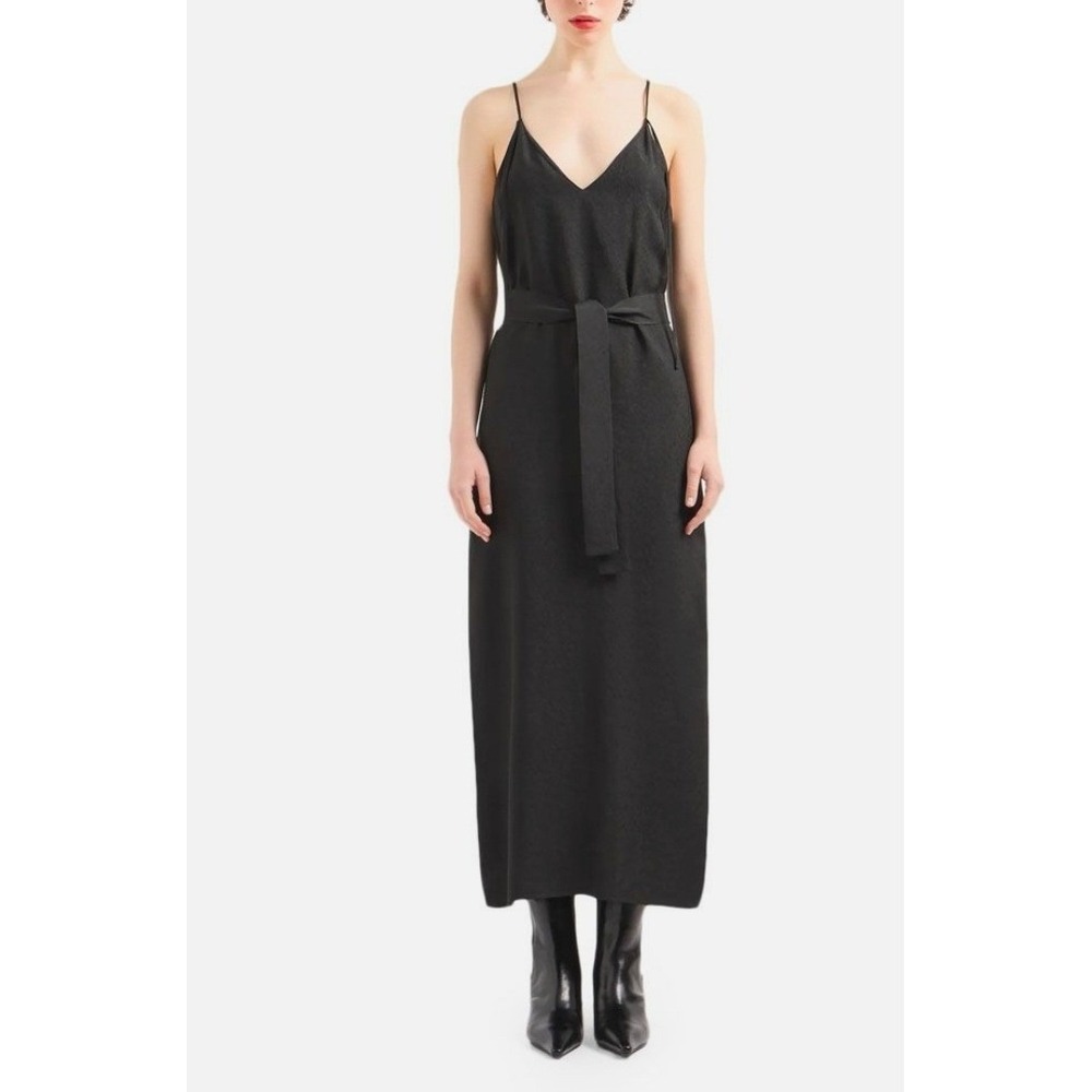 AX Armani Exchange Black Spaghetti Strap Midi Dress Size 14 NWT